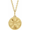 Sun Disc Starburst Pendant Necklace in 14K Yellow Gold