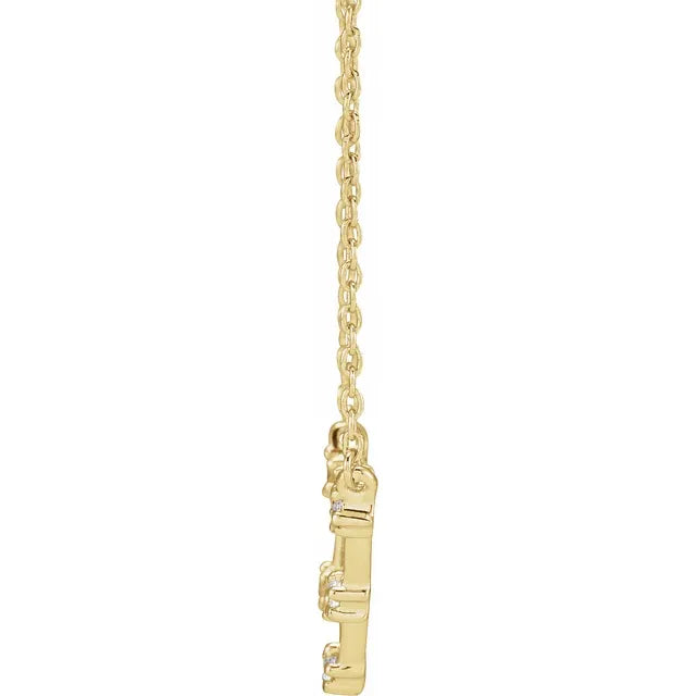 Taurus Zodiac Constellation Natural Diamond Necklace in 14K Yellow Gold Side View