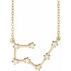 Taurus Zodiac Constellation Natural Diamond Necklace in 14K Yellow Gold