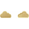 Tiny Cloud Stud Earrings 14K Yellow Gold
