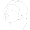 Tiny Cloud Stud Earrings 14K Yellow Gold on Model Rendering