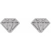 Tiny Diamond Stud Earrings in 14K White Gold, Platinum or Sterling Silver 