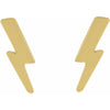 Tiny Lightning Bolt Stud Earrings 14K Yellow Gold 
