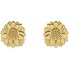 Tiny Sunflower Stud Earrings in 14K Yellow Gold 