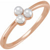 Trio Pearl Cluster Ring 14K Rose Gold 