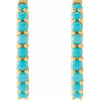 Natural Turquoise Cabochon Wear Everyday™ Hoop Earrings 14K Yellow Gold 20 MM