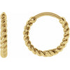 Twisted Rope Hoop Earrings 14K Yellow Gold 
