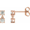 Two-Stone Lab-Grown Diamond Stud Drop Earrings in 14K Rose Gold 