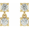Two-Stone Lab-Grown Diamond Stud Drop Earrings in 14K Yellow Gold 