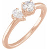 Two-Stone Round & Pear 5/8 CTW Lab-Grown Diamond Ring 14K Rose Gold 