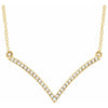Fly South V Natural Diamond 18" Necklace 14K Yellow Gold
