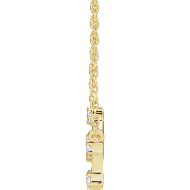 Virgo Zodiac Constellation Natural Diamond Necklace in 14K Yellow Gold Side View