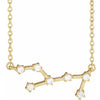 Virgo Zodiac Constellation Natural Diamond Necklace in 14K Yellow Gold