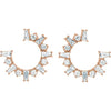 Wear Everyday™ Fresh Front Facing 1 CTW Natural Diamond Hoop Earrings 14K Rose Gold