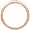 White Enamel & Natural Diamond Stackable Ring in 14K Rose Gold Top View 