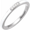 White Enamel & Natural Diamond Stackable Ring in 14K White Gold 