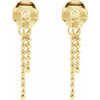 Front To Back Bead Chain Dangle Earrings in 14K Yellow Gold Front View