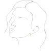 Front To Back Bead Chain Dangle Earrings in 14K Yellow Gold On Model Rendering