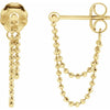 Front To Back Bead Chain Dangle Earrings in 14K Yellow Gold