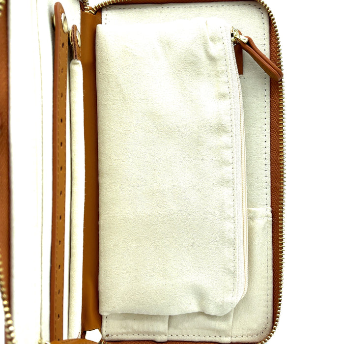 Middle Zipped Pouch Inside Jewelry Travel Case Wallet
